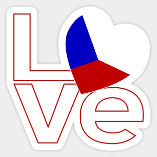 White Red Czech LOVE Sticker